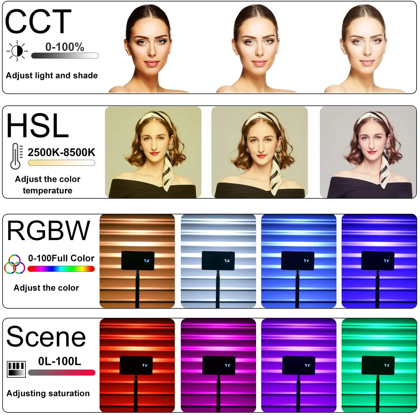 Emissor de Luz Portátil do Rgb de Weeylite Video da Suficiência do Bolso da Bateria Mini com Tripé Rb9 para o Diodo 95 da Luz Diodo Incorporado Cri 2500-8500k - Image 6
