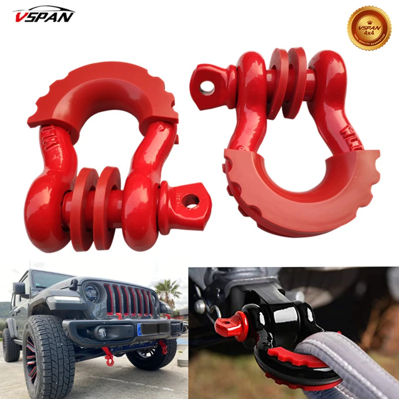 4x4 Accessories 3.25t Towing Shackle Hook With Isolator Cover For