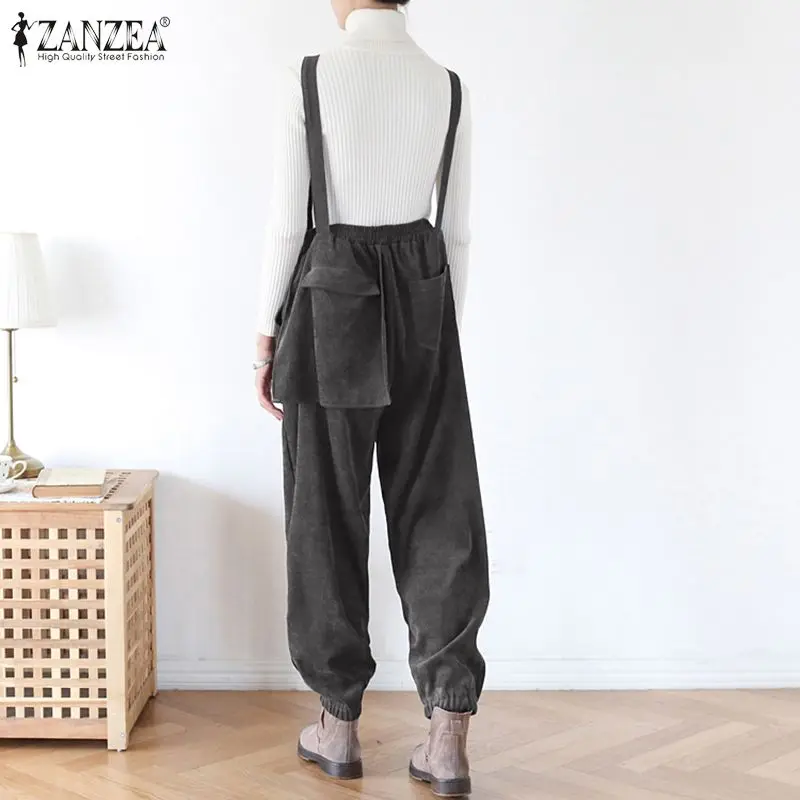 ZANZEA Women Corduroy Jumpsuits Casual 