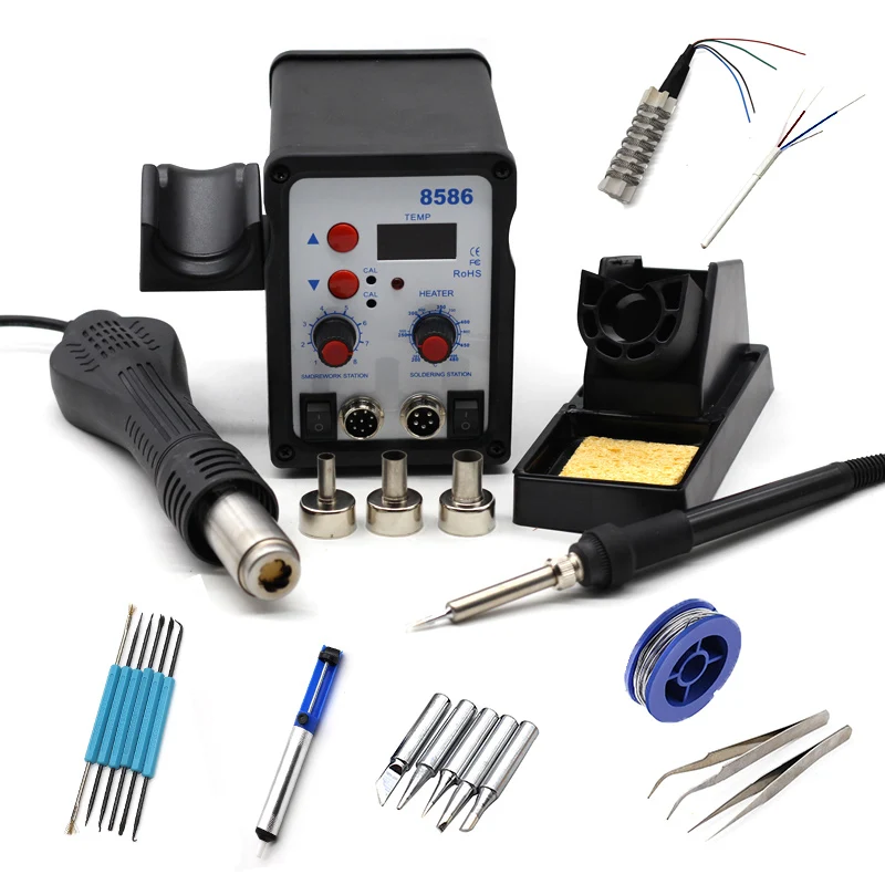 D 8586 SMD BGA паяльная станция горячий воздух воздуходувка Тепловая пушка Интеллектуальное обнаружение и холодный воздух Сварка паяльник ремонтный инструмент - Цвет: D