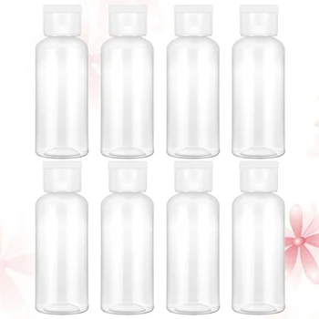 

8pcs 50ml Portable Clamshell Bottles Empty Plastic Bottle Travel Container for Cosmetic Shampoo Lotion (Ramdom Cap Color)