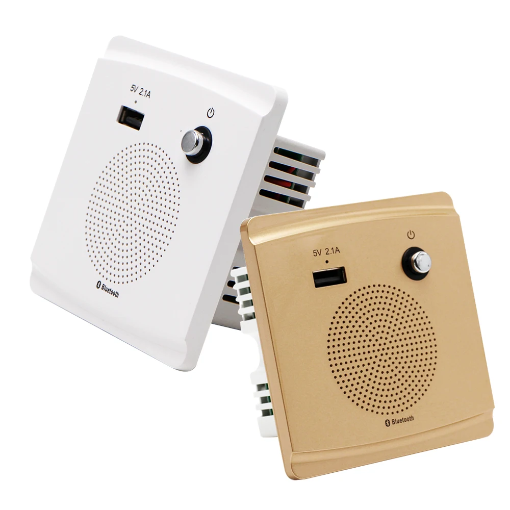 3.2W Bluetooth Speaker Smart Socket Mount Speaker HiFi Music Player 5V 2.1A USB Charging Port