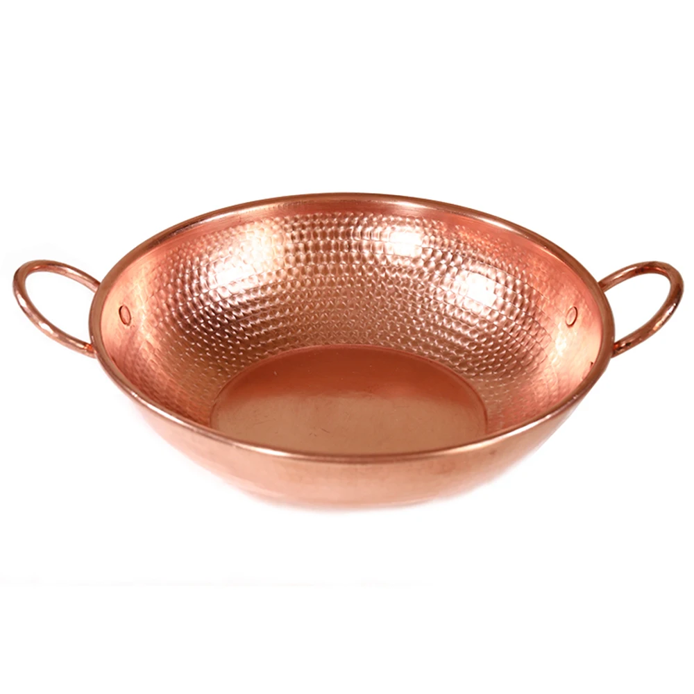 Медный вок ручной работы очень толстый медный ВОК суп кухонная посуда инструмент