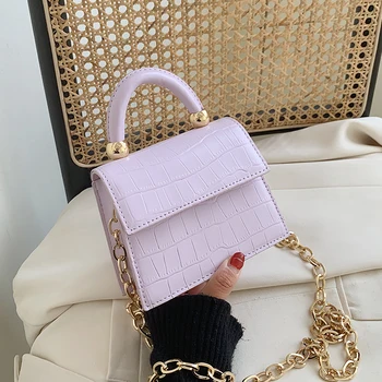 

Stone patent mini Crossbody Bags For Women 2020 Small Handbag Small Bag PU Leather Hand Bag Ladies Designer Evening Bags