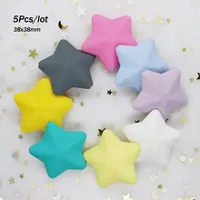 5Pcs Stars Silicone Beads Baby Teethers Gifts BPA Free Baby Teething Toys For Pacifier Chain Necklace DIY Siliconen Kralen Bead