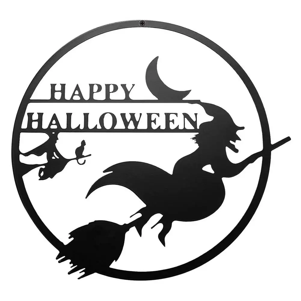 Witch On Broomstick металлическое художественное украшение на стену Хэллоуин