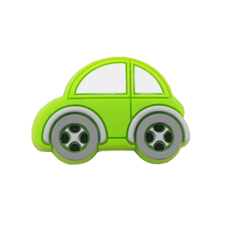 Зеленый Chenkai 8 шт. силиконовые бусины в виде автомобилей Детские мультфильм прорезывание зубов BPA бесплатно для DIY Младенческая Успокаивающая соска Уход браслет игрушки аксессуар - Цвет: Зеленый