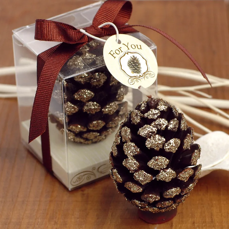 День рождения свечи рождественские творческие праздничные вечерние Pinecone торт