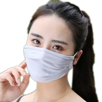 

Summer Ice Silk Mask Female Independent Installation Spiral Buckle Sunscreen Dustproof Anti-Haze Ice Silk Mask
