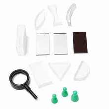 Физический оптический эксперимент набор лазерного света треугольная призма выпуклая линза акриловые пластиковые инструменты для исследования