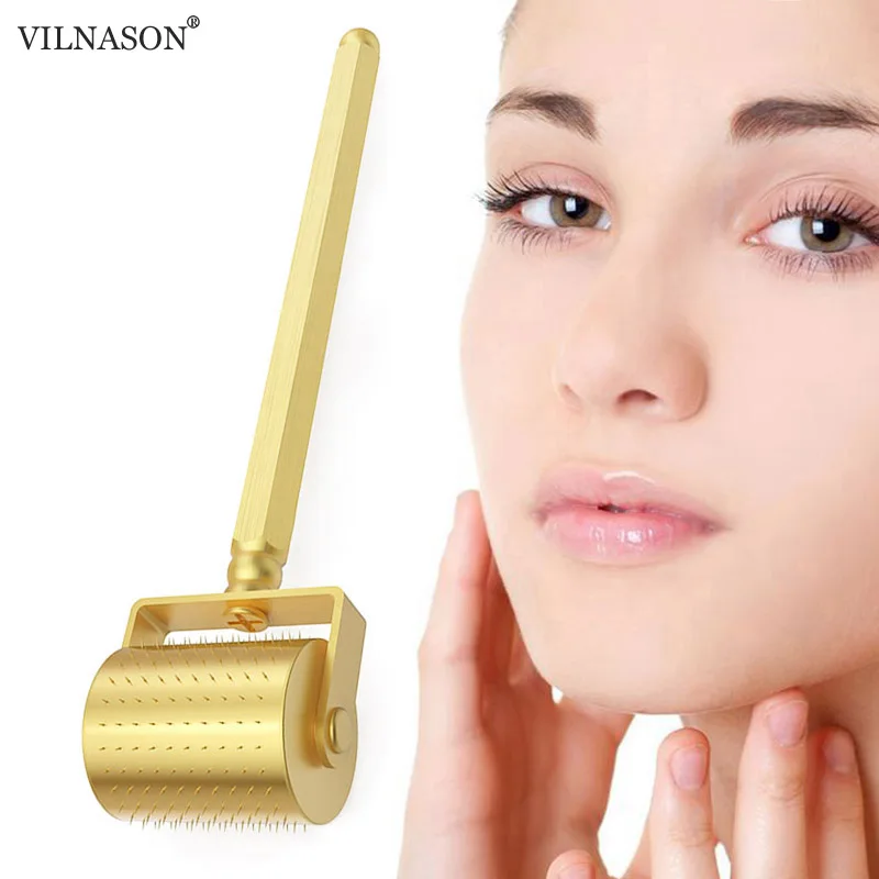 Gold Derma Roller Titanium DRS 250 Micro Needle Roller For Hair Growth