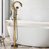 Luxury Golden Bathtub Faucet Swan 2 features hot and Cold Floor Standing Shower faucet 1