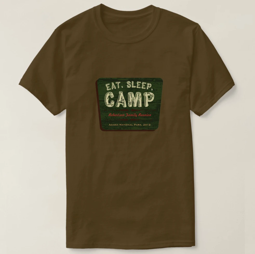 2019 Мужская хлопковая футболка с принтом и коротким рукавом. Сон. Camp Футболка