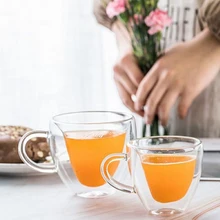 Креативная прозрачная стеклянная кружка с двойными стенками в форме сердца, кофейная кружка с молочным соком, милая чашка, подарок подруге, чашка с кошачьей лапой