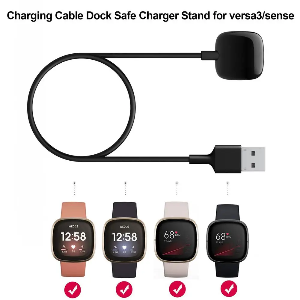 

Magnetic Charging Base Adapter For Fitbit Versa 3/Sense Smart Watch Replacement 100cm USB Cable Charger Smartwatch Accessories