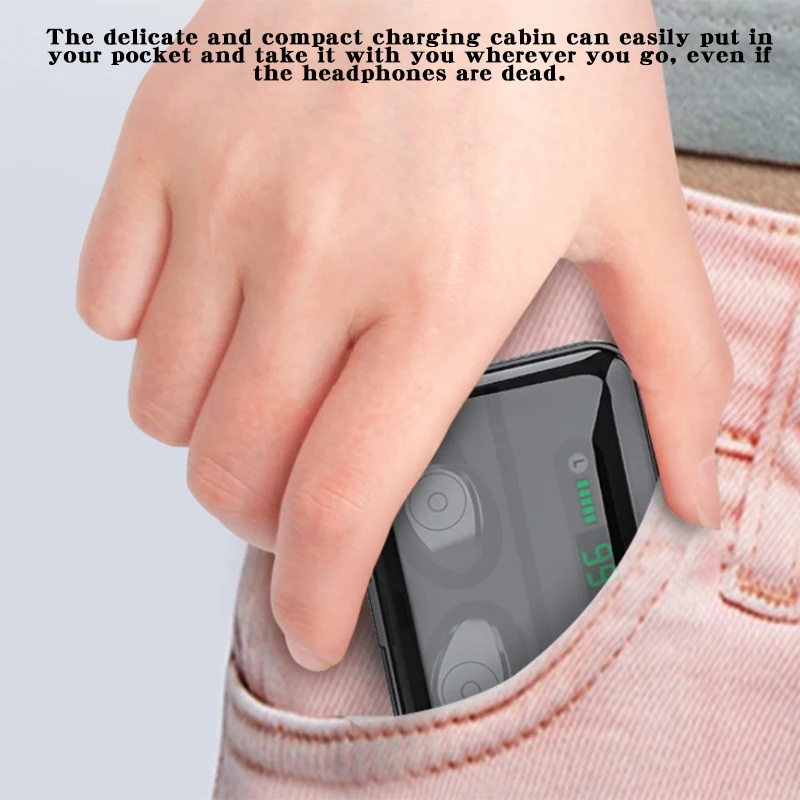 Беспроводные наушники Bluetooth 5,0 наушники с контактным управлением Tws игровая гарнитура Ipx7 водонепроницаемые наушники 1200 мАч цифровой дисплей