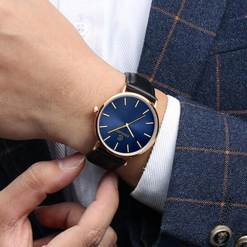 Мужские часы, мужские часы, синий циферблат, модные кварцевые часы, тонкие мужские часы, мужские часы erkek kol saati reloj hombre