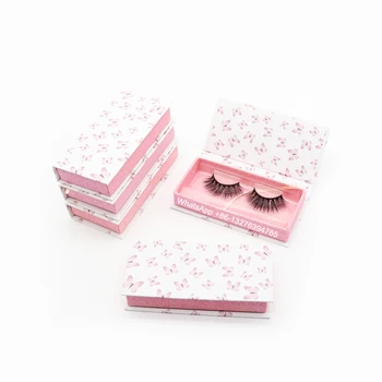 

Pink Glitter Butterfly Mink Eyelashes Case 3D Mink Lashes Natural Mink Eyelashes Wholesale False Eyelash Makeup Thick Fake Lash