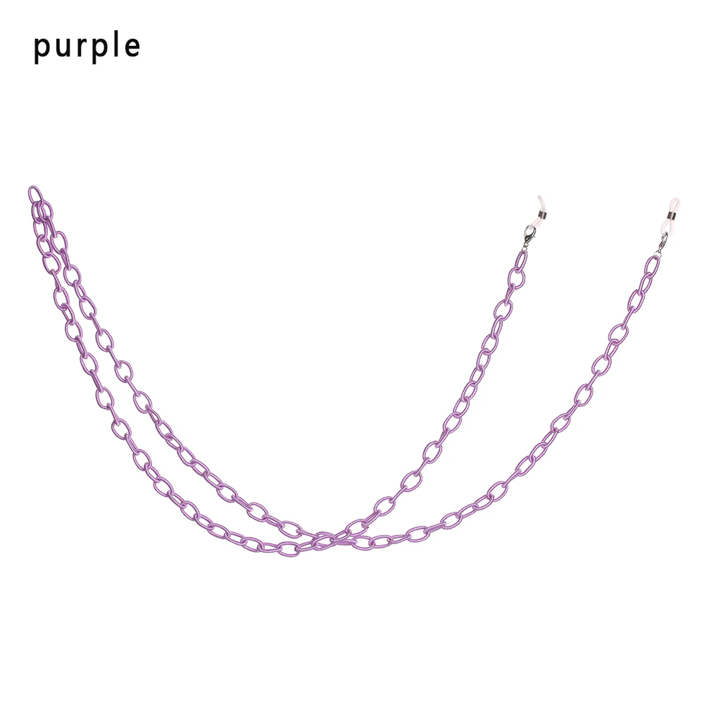 Размеры: 70/75 90 см Акриловые цепочка для солнцезащитных очков женские очки для чтения цепочка для очков Регулируемый концы для телефона, держатель для телефона фиксатор шейный ремешок веревка - Цвет: 90cm purple