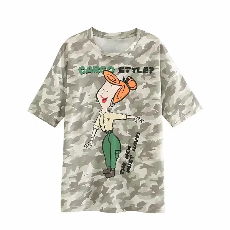 Увядшая английская винтажная уличная камуфляжная футболка с рисунком людей Женская Футболка harajuku camisetas verano mujer - Цвет: camouflage