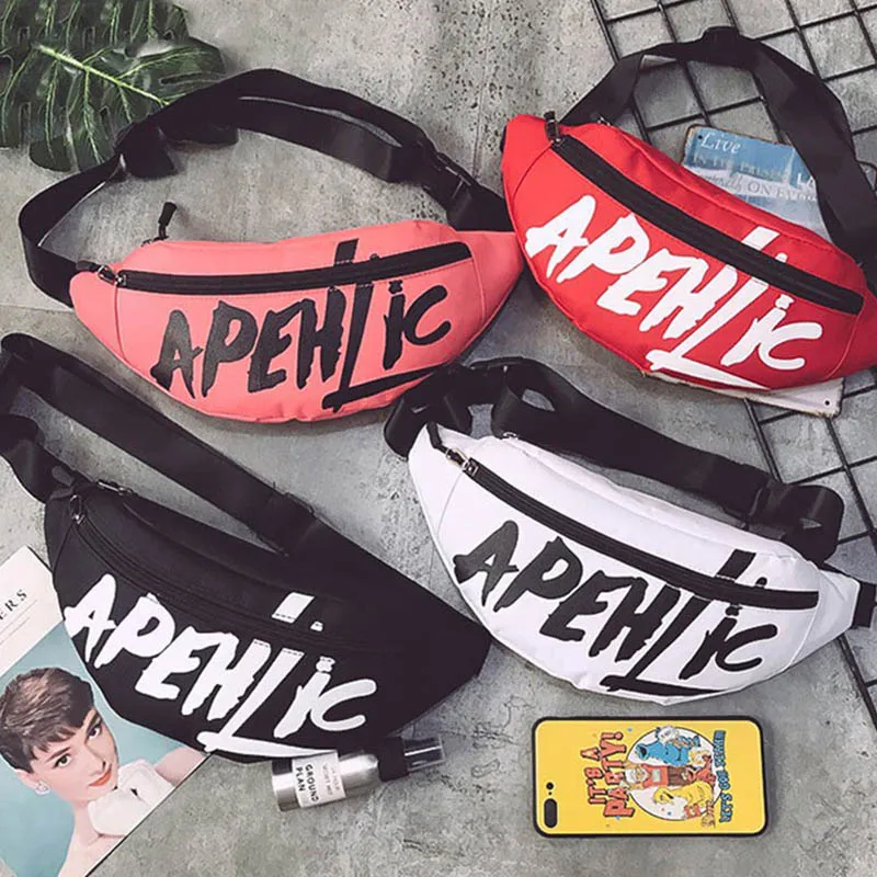 

Women Waist Bag 2020 Letter Fanny Packs Hip-Belt Bag Harajuku Shoulder Female Sling Dumpling type Chest Pocket Fashion Pocket