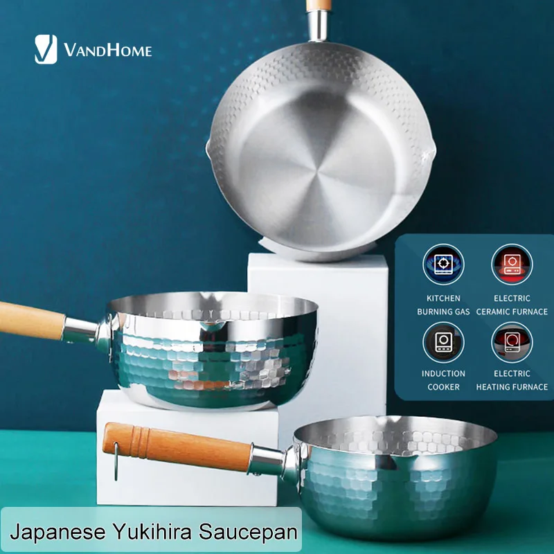 Японская кастрюля VandHome Yukihira антипригарная Кастрюля из нержавеющей стали для