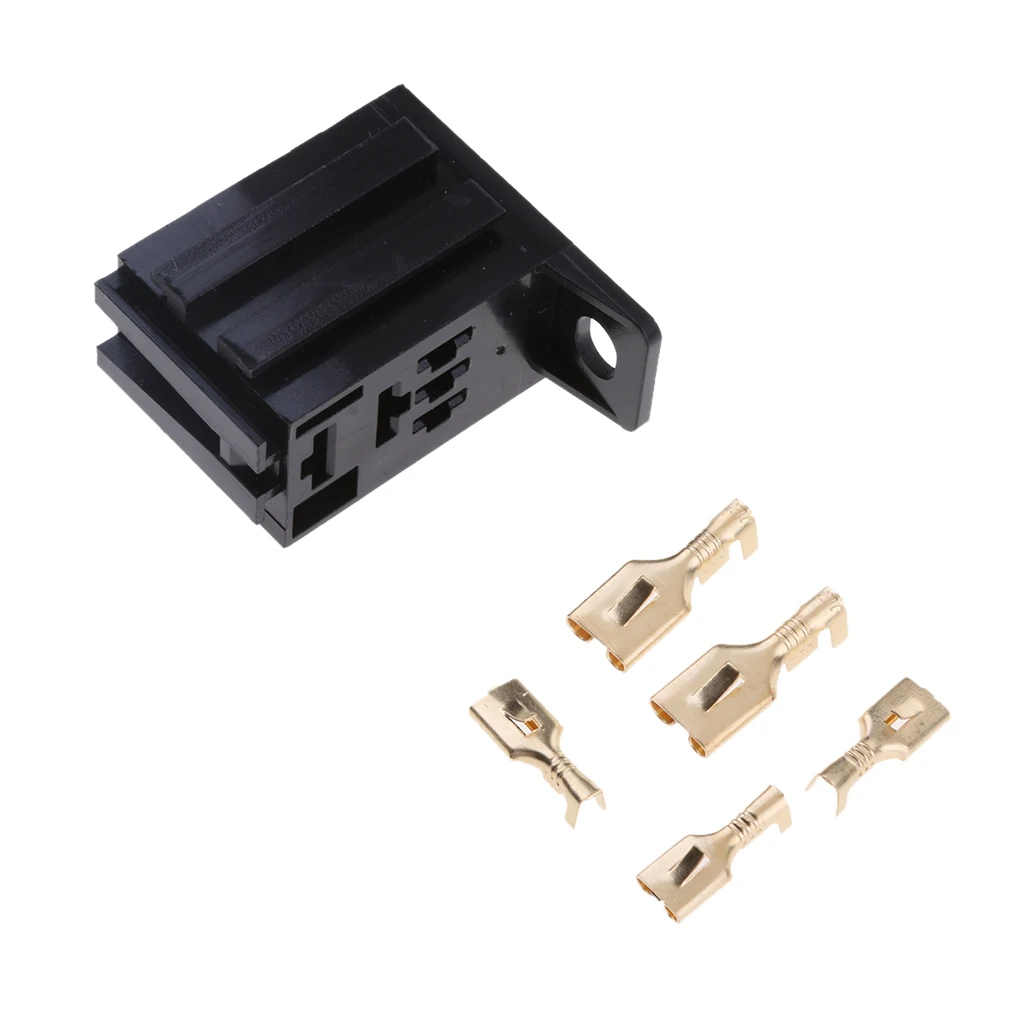 12V 5Pin 30Amp Auto Relay Socket Holder Mount Base With Terminals Brand New