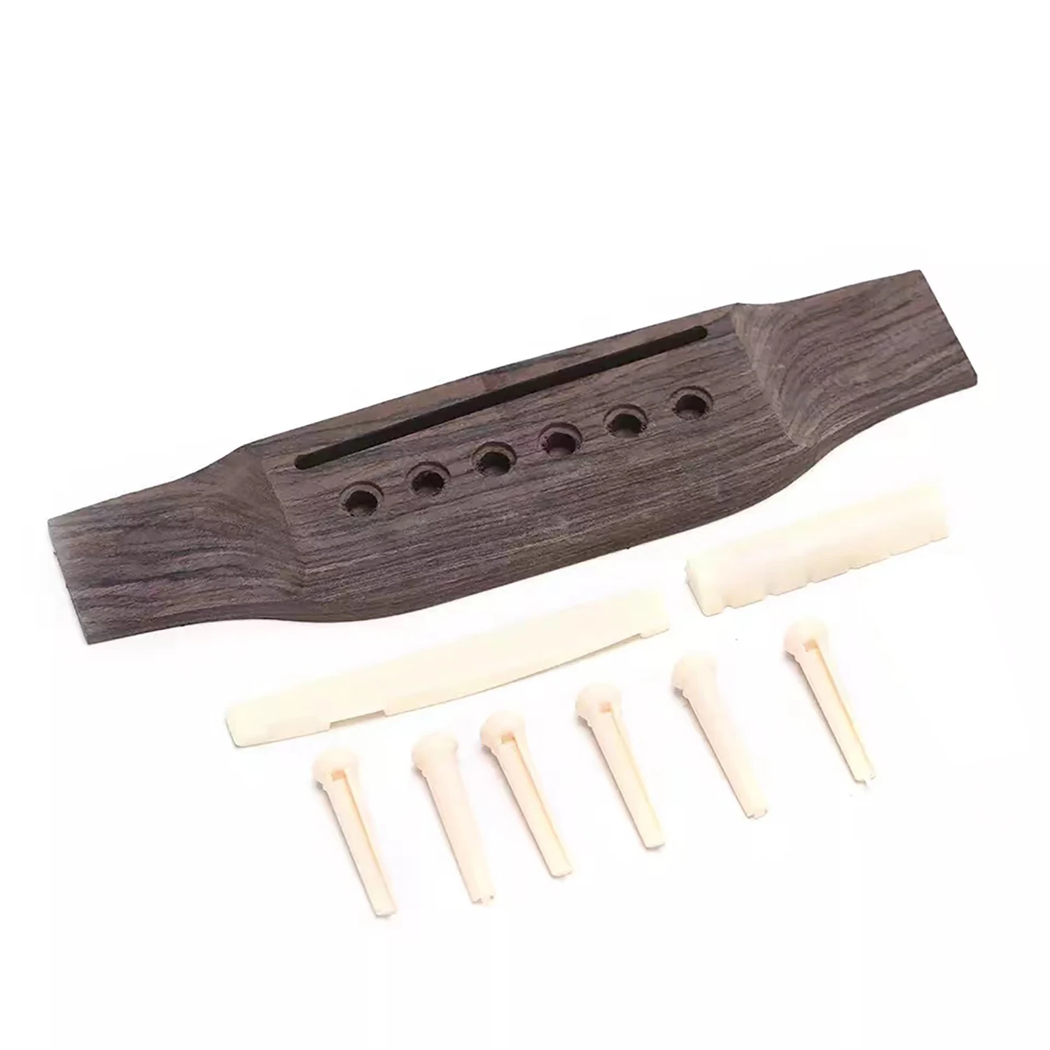

1 Set Guitar Accessories Acoustic Guitar Bridge Pins Nut Saddle Guitar Parts Bridge Code Rosewood Bridge &Plastic Nut and Pins
