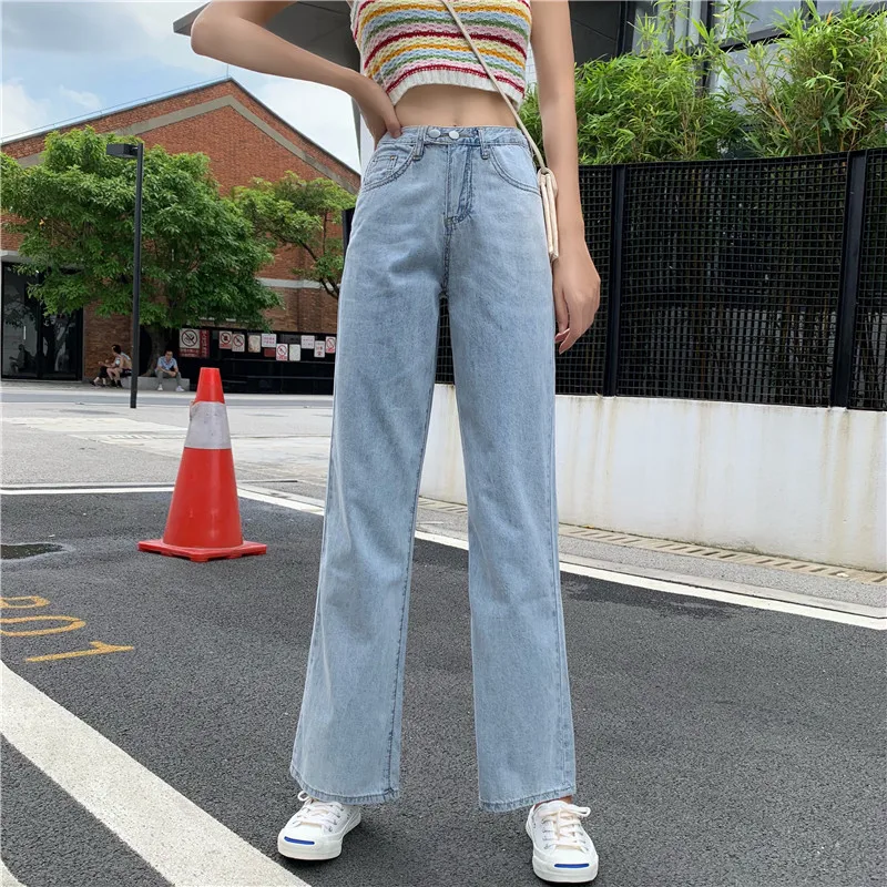 Summer Korean-style Fashion Loose-Fit Wide-Leg Jeans Hyuna Celebrity Style High-waisted Drape Casual Versatile Floor-Length