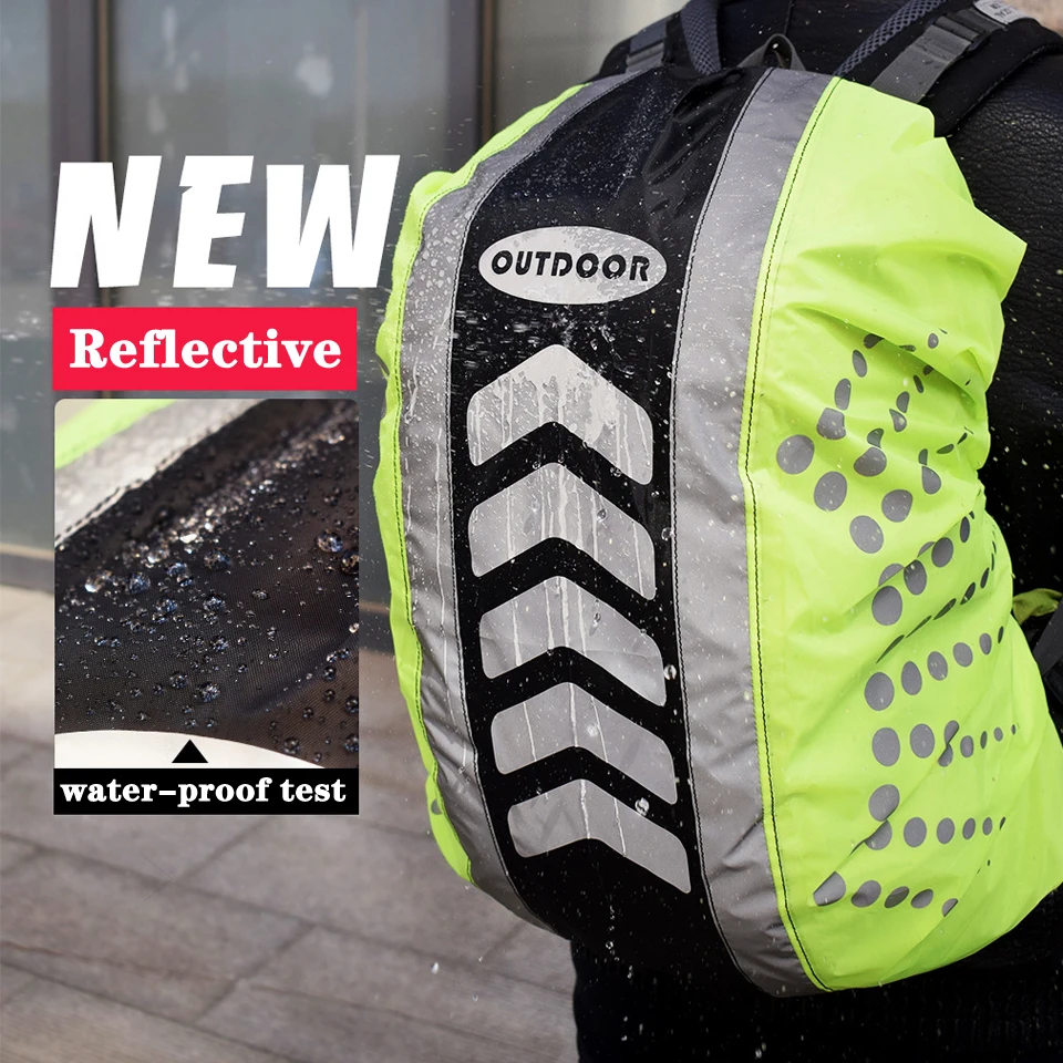 20-55L Reflective Backpack Cover Outdoor Waterproof Bag Rain Cover Bags Portable