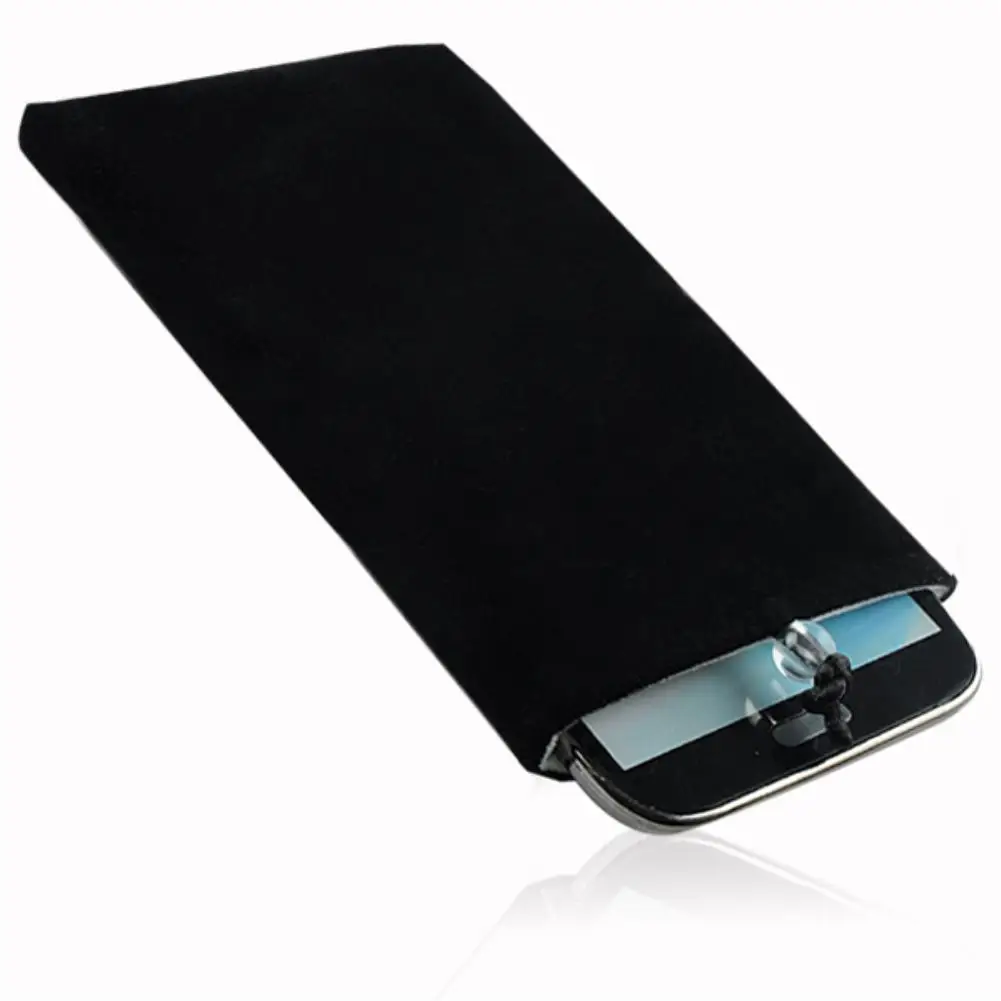 15X10 см мягкая бархатная ткань мобильный телефон мешочек с держателем Черный Белый для IPhone samsung Xiaomi смартфон MP3 IPod