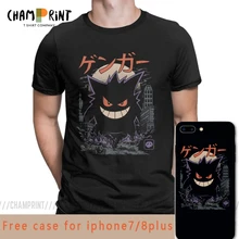 Gengar Kaiju японский стиль Одежда с покемоном комедии модные футболки для мужчин новинка чистый хлопок тройники короткий рукав Футболка уникальный