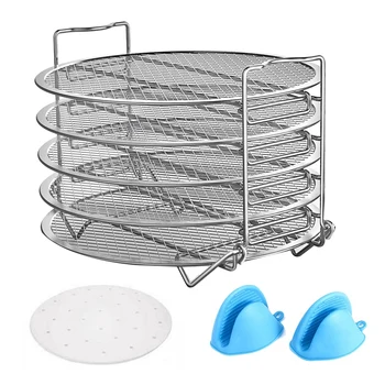

5 Tier Dehydrator Stand for Ninja Foodi Pressure Cooker and Air Fryer, Stainless Steel Dehydrator Rack(6.5/8 Qt)
