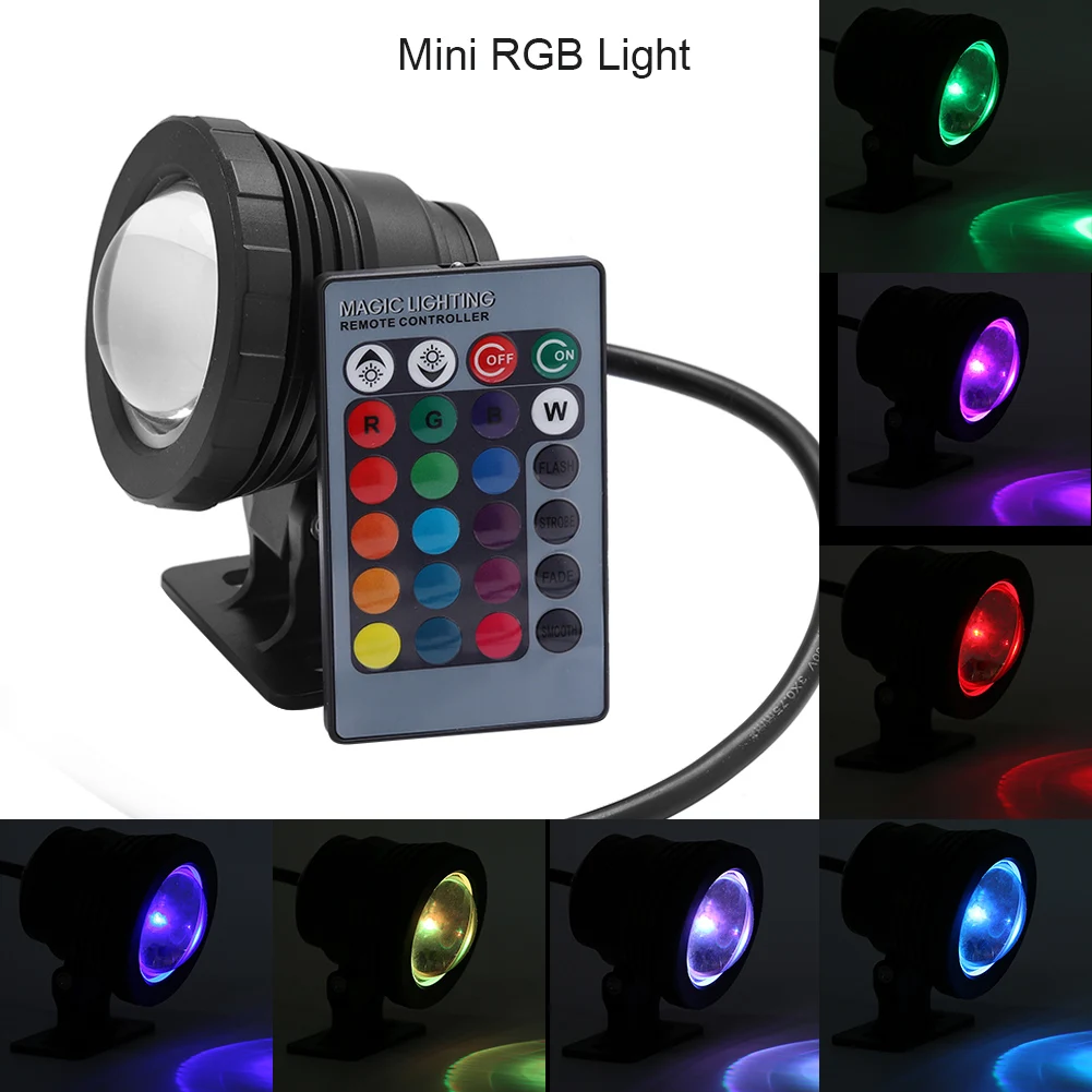 5 Вт RGB Открытый водонепроницаемый светодиодный светильник для бассейна садовая лампа с пультом дистанционного управления