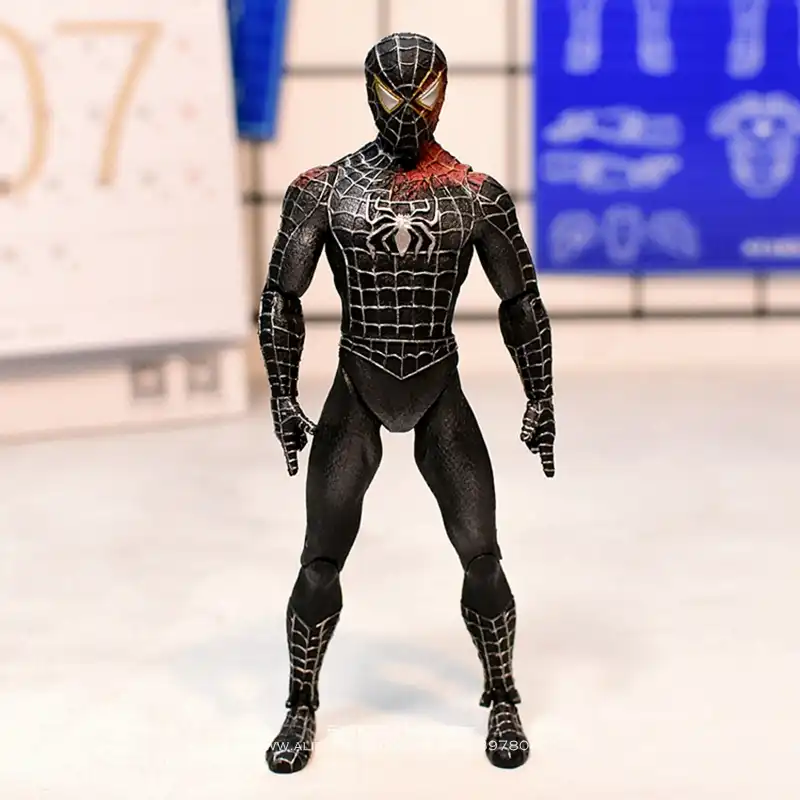 Figuras de acción de Disney Los vengadores de Marvel, Spiderman negro, de 18cm colección de decoración, mini modelo de juguete para niños, regalo|Figuras de juguete y acción| - AliExpress