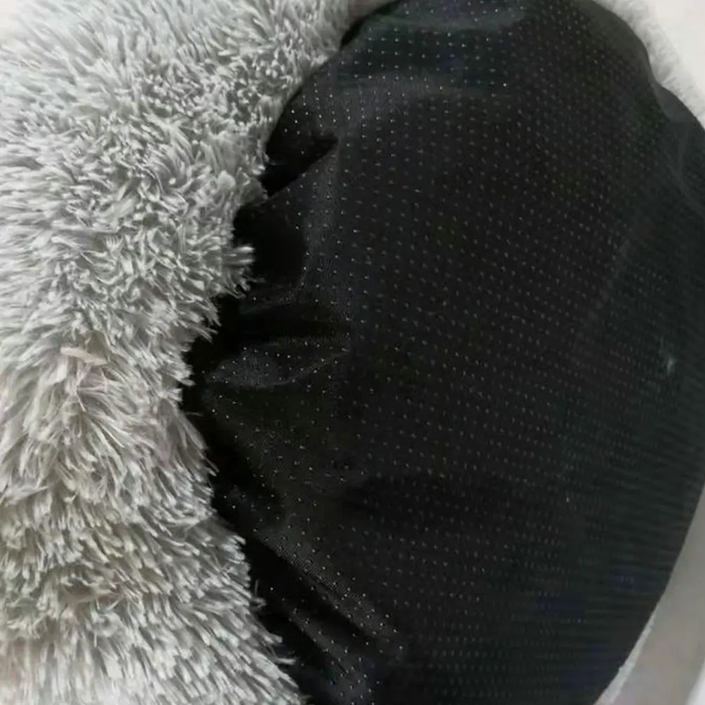 Кровать для домашних животных утолщенная пончик Cuddler домашняя плюшевая зимняя теплая моющаяся Универсальная мягкая круглая спальная Подушка однотонная