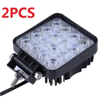 

2PCS/Set 48w Car LED Flood Beam Lights Square Off-road Bulb Lamp Fog Lighting Exterior For Jeep SUV Truck ATV