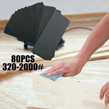 

For polishing auto repair 80pcs Sandpaper Wet Dry Abrasive 320-2000 Grit