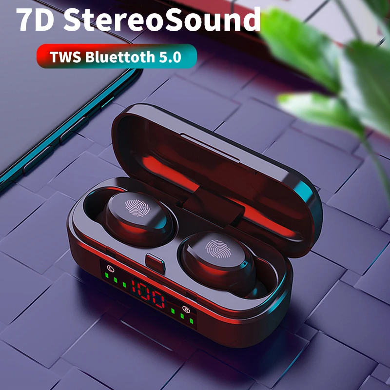 V8 Bluetooth 5,0 гарнитура TWS беспроводные наушники мини стерео наушники с двойным ухом с микрофоном зарядная коробка для смартфона