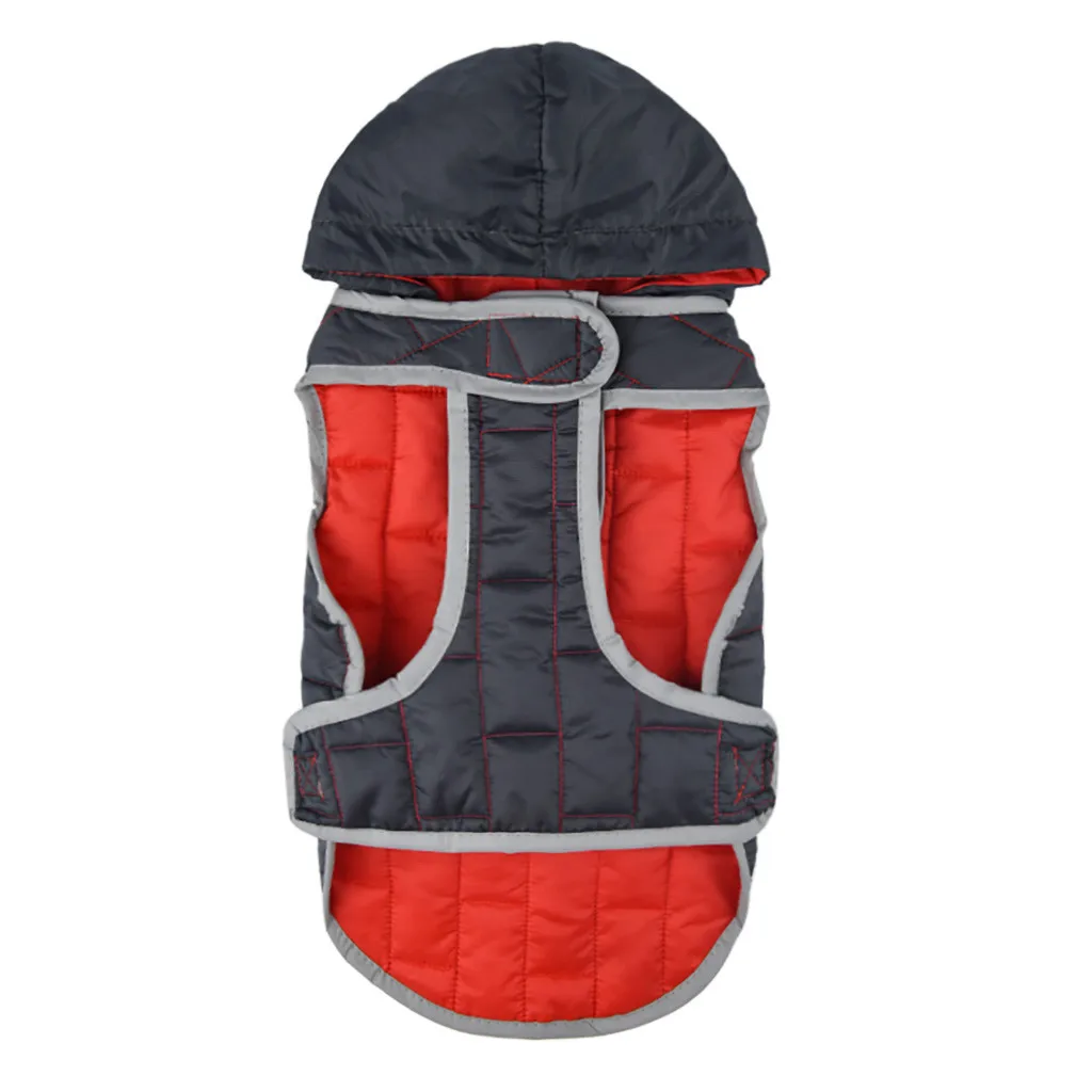 Windproof Waterproof Pet Jackets Winter Warm Dog Coat For Small Medium Large Dog Pet Raincoat Hoodie Double-Sided Can Wear