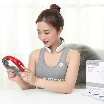 

USB charging Smart Electric Neck and Shoulder Massager Pain Relief Tool Health Care Relaxation Cervical Vertebra Physiotherapy