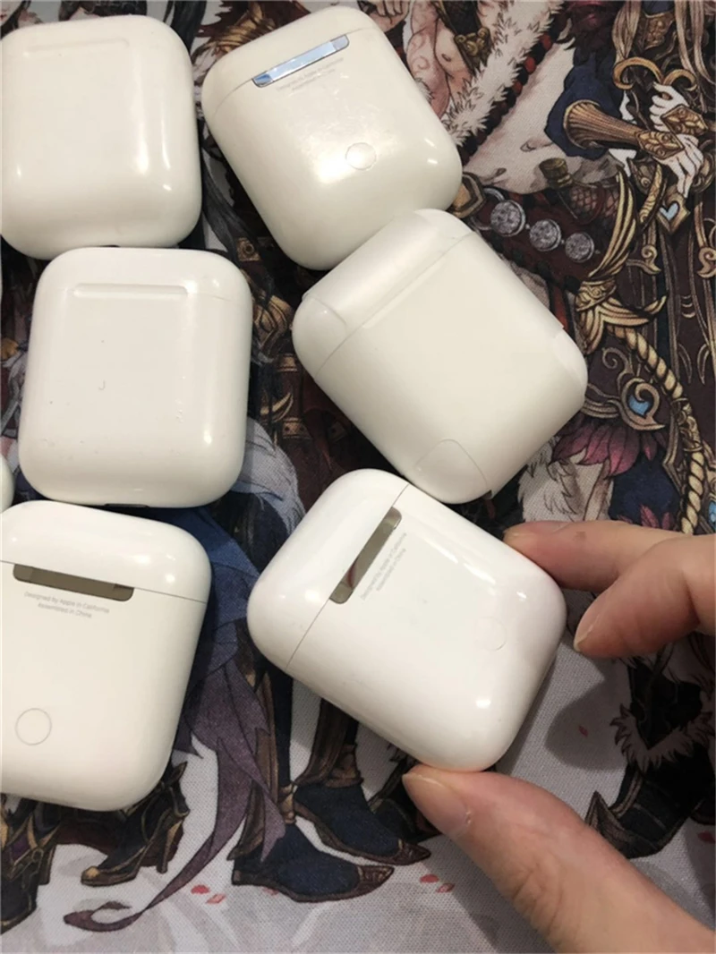 Используется оригинальные Apple AirPods 1st беспроводные наушники Оригинальные Bluetooth наушники для iPhone Xs Max XR 7 8 Plus iPad MacBook
