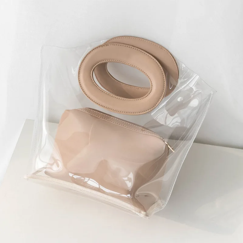 Женская Ручная сумка брендовая прозрачная пляжная сумка Bolsa Feminina Чехол Сумочка PU Сумка кошелек японский клатч открытый
