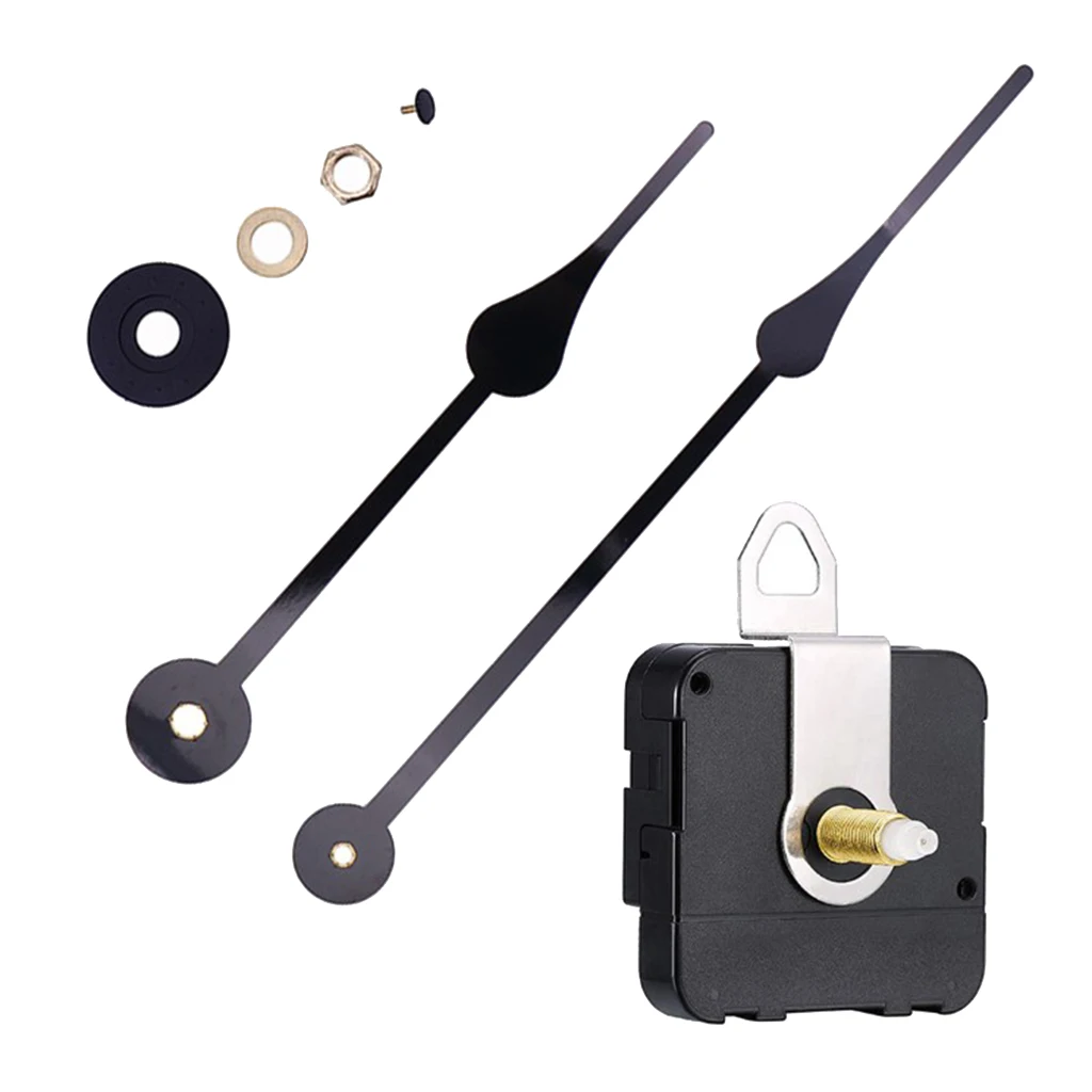 Useful Silent Large Wall Clock Quartz Clock Movement Mechanism Hands Repair Tool Part Kit DIY Black Quartz Wall Clock