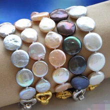 DYY 914+++ " 14 мм монета пресноводный жемчуг браслет 5 шт