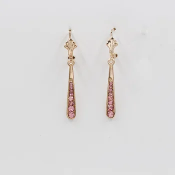 

585Carved hollowed-out earrings in rose gold for glamorous women's wedding parties, stylish and stylish earrings