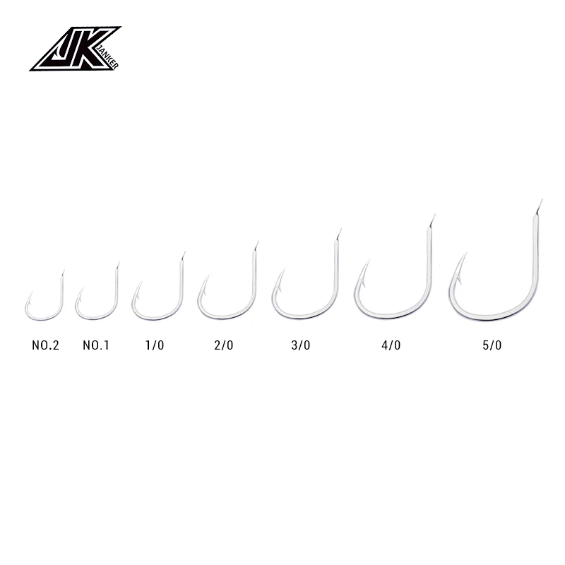 30PCS Pike Jigging Hooks Saltwater Size No.1-2 and 1/0-6/0 Slow Pitch Fishhook Ocean Boat Fishing Accessories Barbed Jig Hook