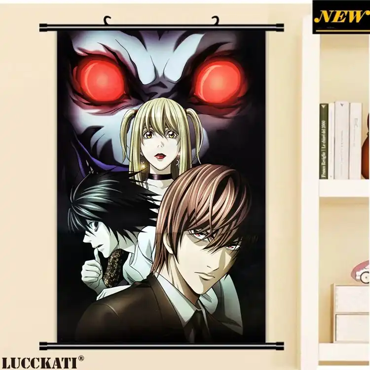 Lucckati デスノート Madhouse 夜神月 L デスノート リューク少年男性 Cameltoe 漫画アニメポスター壁スクロールキャンバス絵画 Painting Calligraphy Aliexpress