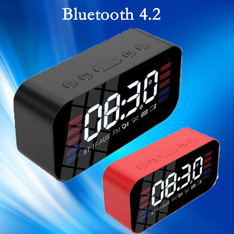 Bluetooth динамик будильник сабвуфер беспроводной портативный бас мини TF/FM радио