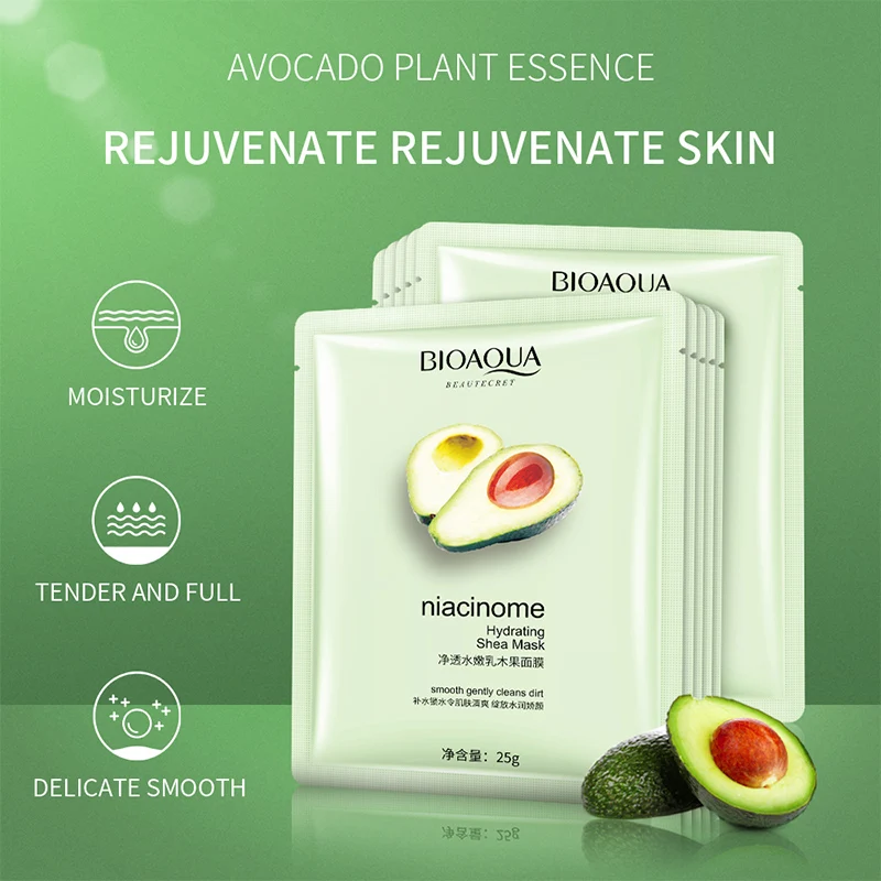 BIOAQUA различные растительные экстракты Niacinamome маска Ши авокадо увлажняющее